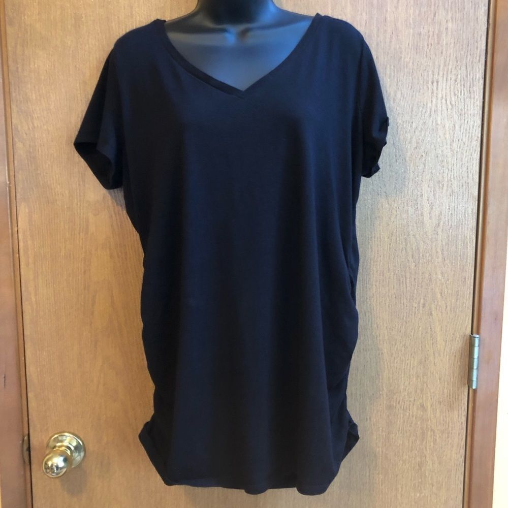 Motherhood Maternity Short-Seeve T-shirt V-Nck Black | Women Maternity size XL